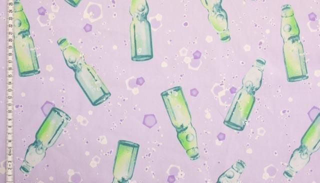 雫とラムネ瓶｜オフホワイト - 【キジキジ】布・生地の通販｜北欧風