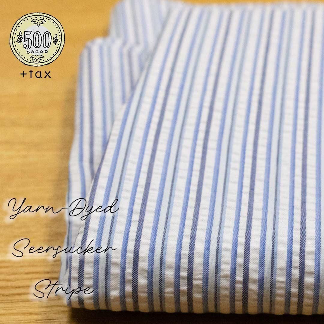 [ 500ߡ ] Yarn-Dyed Seersucker Stripe᥵åȥ饤ס25095-5 ޥ֥롼<img class='new_mark_img2' src='https://img.shop-pro.jp/img/new/icons20.gif' style='border:none;display:inline;margin:0px;padding:0px;width:auto;' />