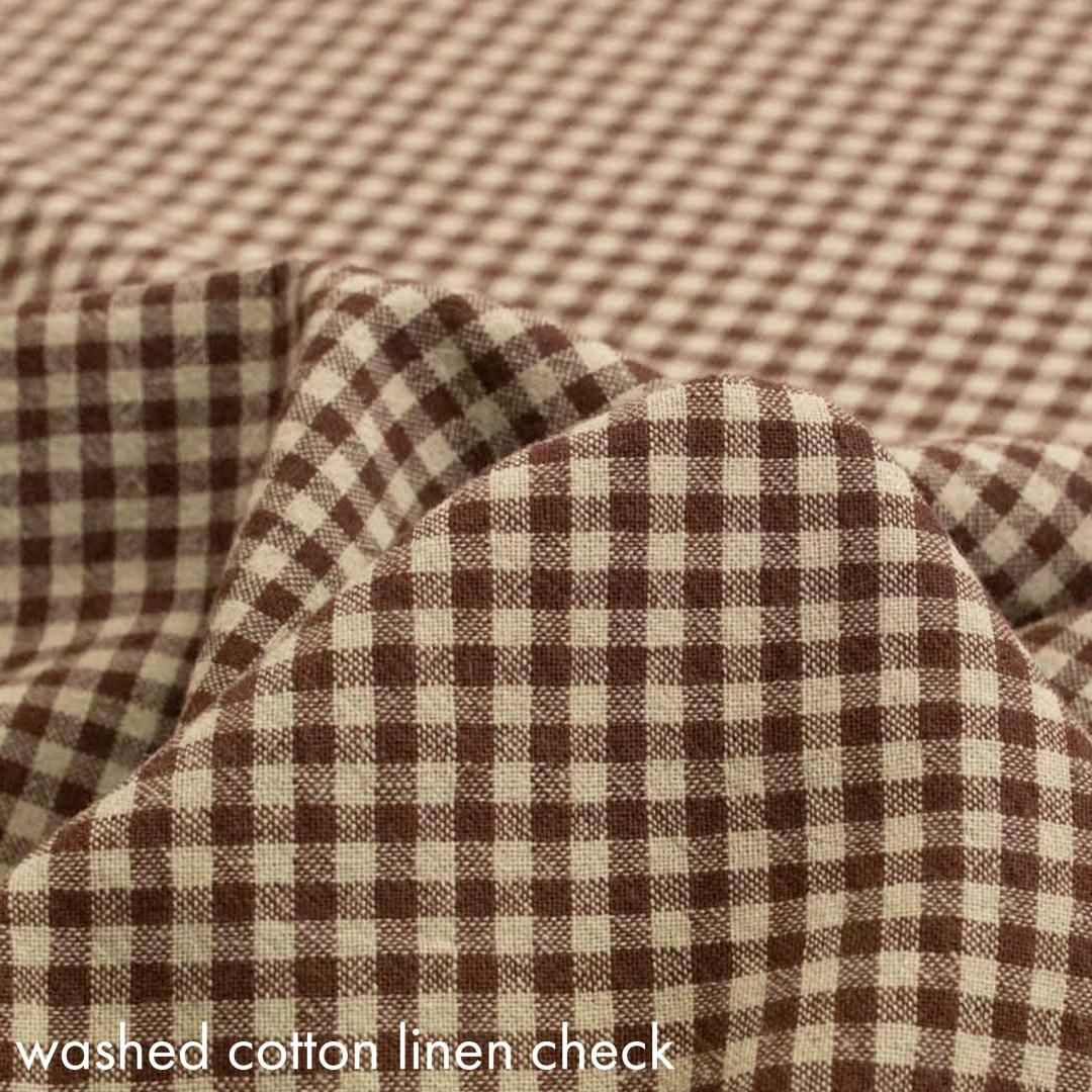 餷Υåȥͥ󥮥󥬥 å5 Washed Gingham Cotton Linen Canvas25110-2 ֥饦-S