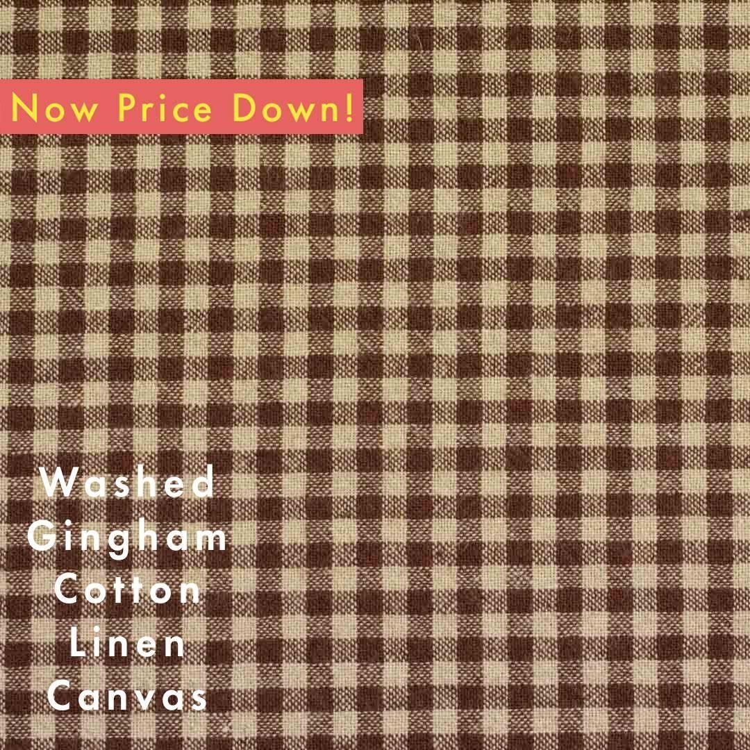 [  ]餷Υåȥͥ󥮥󥬥 å5 Washed Gingham Cotton Linen Canvas25110-2 ֥饦-S