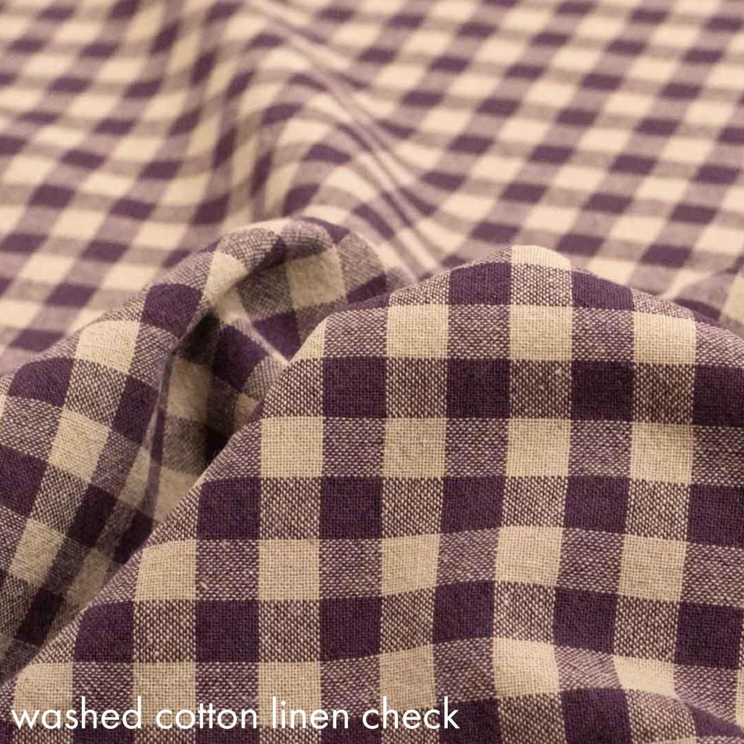 餷Υåȥͥ󥮥󥬥 å12mm  Washed Gingham Cotton Linen Canvas25110-6 åѡץ-M
