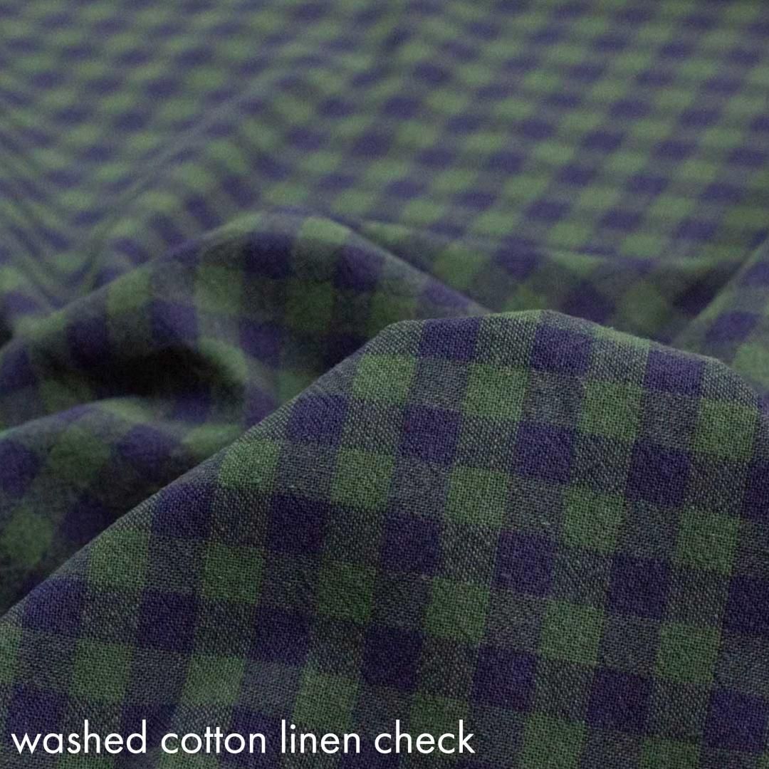餷Υåȥͥ󥮥󥬥 å12mm  Washed Gingham Cotton Linen Canvas25110-7 ͥӡ꡼-M