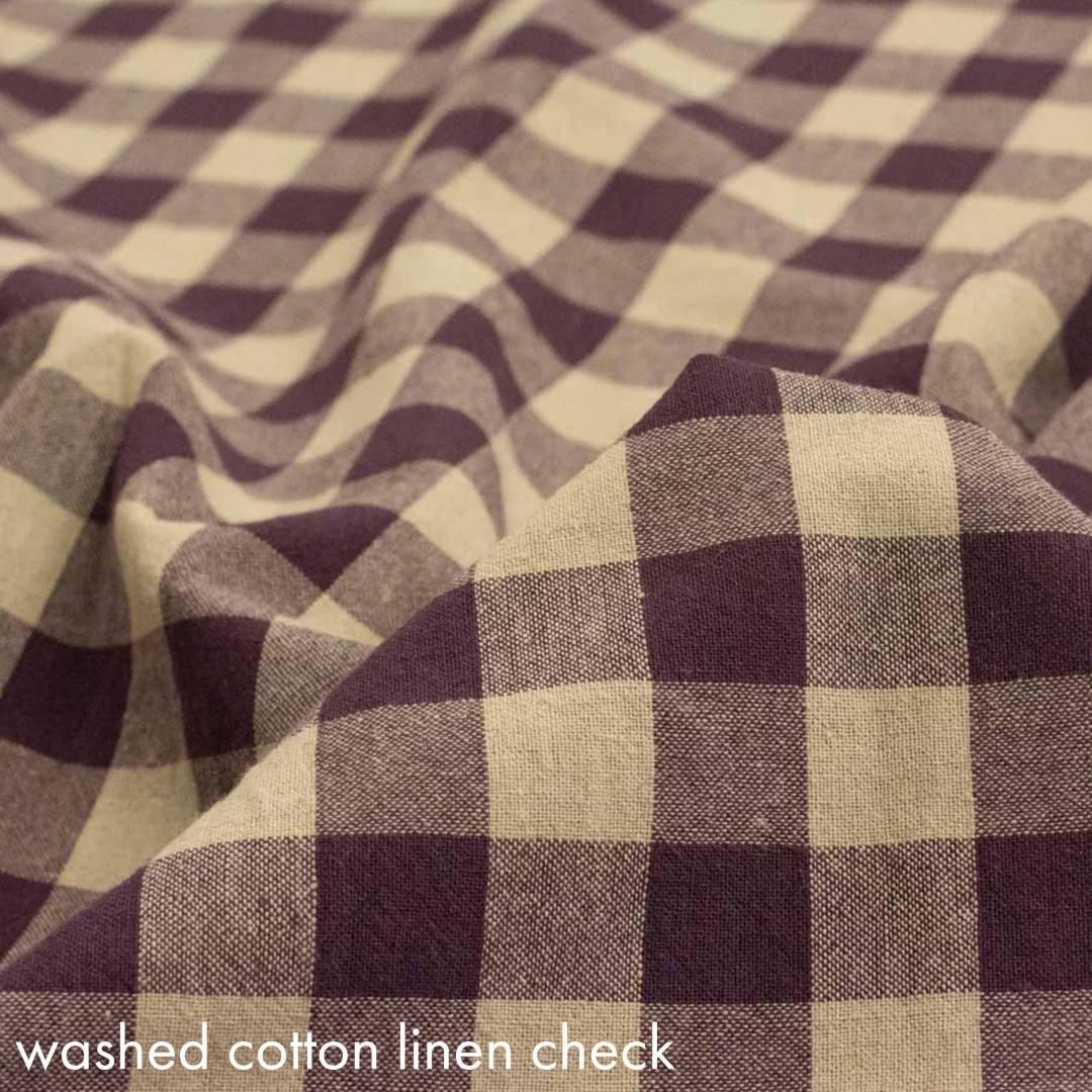 餷Υåȥͥ󥮥󥬥 å 25mmWashed Gingham Cotton Linen Canvas25110-9 åѡץ-L