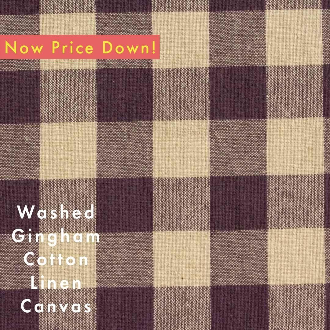 [  ]餷Υåȥͥ󥮥󥬥 å 25mmWashed Gingham Cotton Linen Canvas25110-9 åѡץ-L