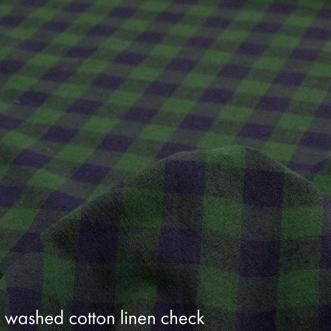 餷Υåȥͥ󥮥󥬥 å25mm Washed Gingham Cotton Linen Canvas25110-11 ͥӡ꡼-L