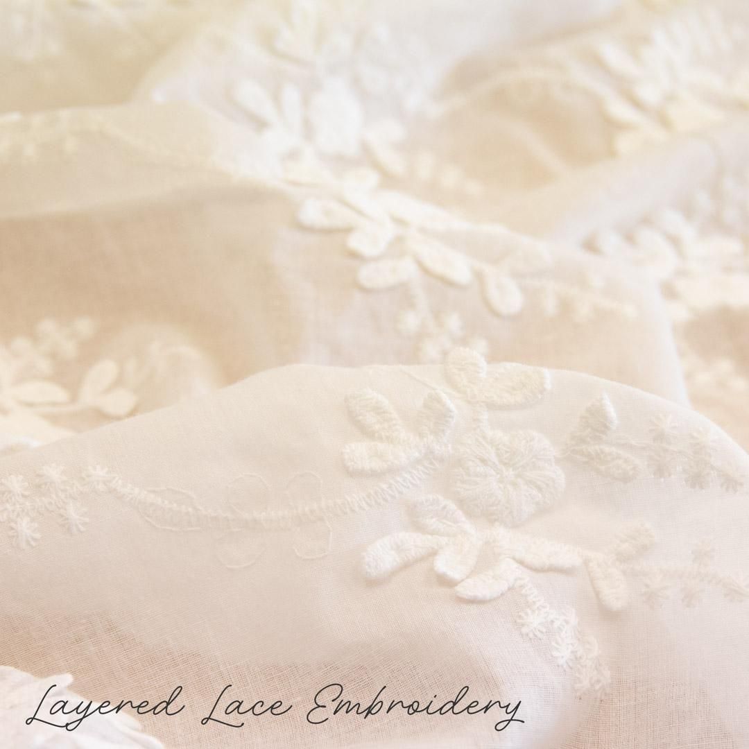 ڶ١Layered Lace Embroideryå쥤䡼ɥ֥꡼졼25131-1 եۥ磻<img class='new_mark_img2' src='https://img.shop-pro.jp/img/new/icons5.gif' style='border:none;display:inline;margin:0px;padding:0px;width:auto;' />