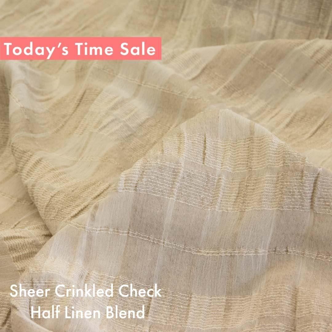 ǿä󥯥åSheer Crinkled Check – Half Linen Blend25165-1 ʥ