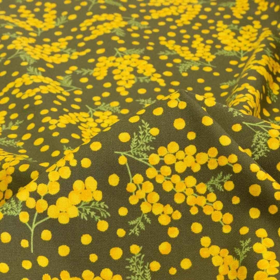 ミモザ柄ファブリック | コットンオックス - 【キジキジ】布・生地の