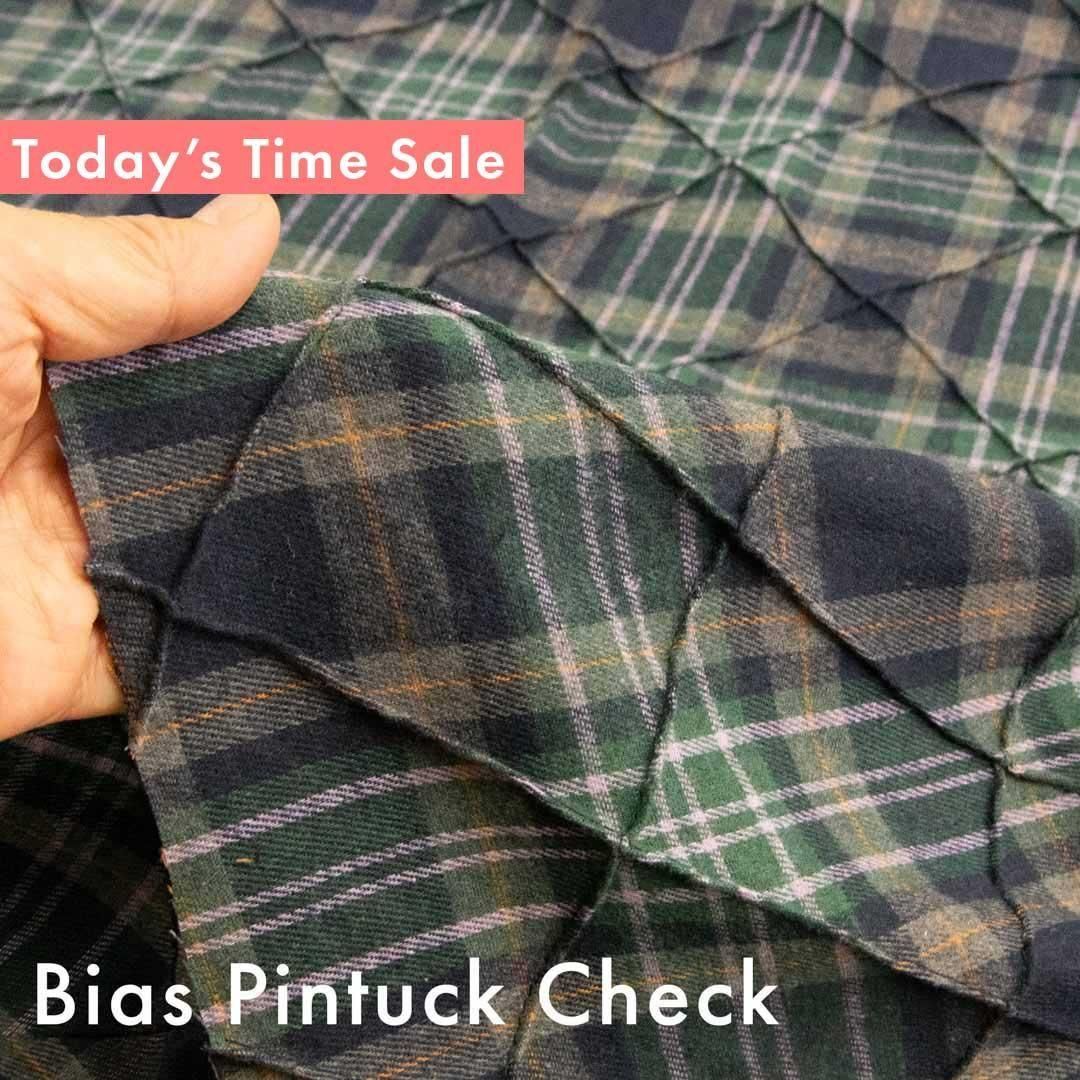 Bias Pintuck CheckåХԥ󥿥åå130cmҡ25224-3 ꡼