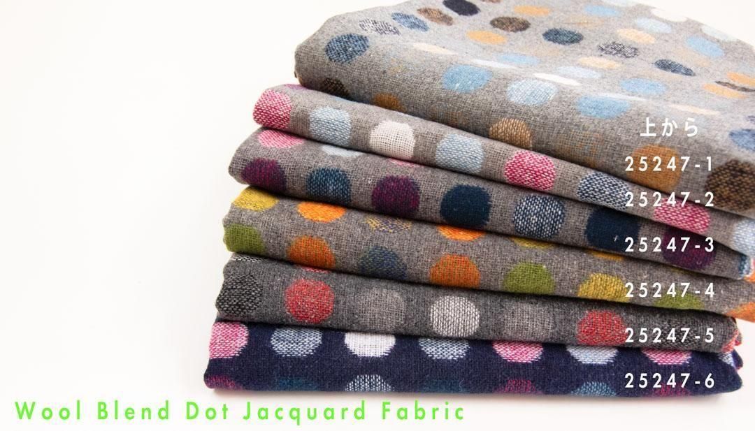 ウールブレンドドットジャガード | ライトグレーブルー