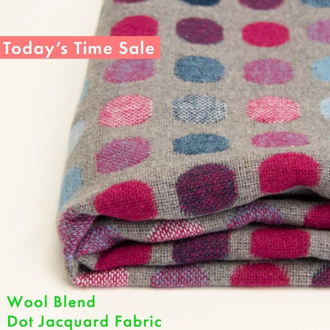 <img class='new_mark_img1' src='https://img.shop-pro.jp/img/new/icons59.gif' style='border:none;display:inline;margin:0px;padding:0px;width:auto;' />[ Today's Time Sale ]֥ɥɥåȥ㥬ɡWool Blend Dot Jacquard Fabric72cmҡ25247-2 饤ȥ졼ܥɡ