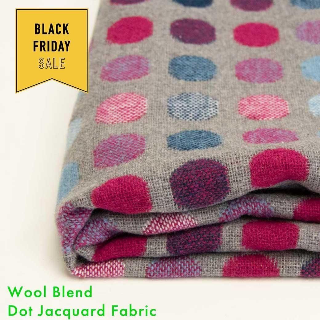 <img class='new_mark_img1' src='https://img.shop-pro.jp/img/new/icons20.gif' style='border:none;display:inline;margin:0px;padding:0px;width:auto;' />[ BLACK FRIDAY SALE ]֥ɥɥåȥ㥬ɡWool Blend Dot Jacquard Fabric72cmҡ25247-2 饤ȥ졼ܥɡ