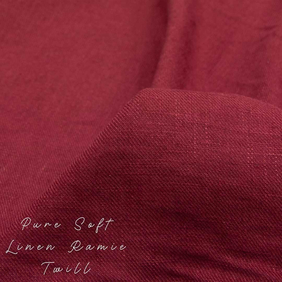 <img class='new_mark_img1' src='https://img.shop-pro.jp/img/new/icons20.gif' style='border:none;display:inline;margin:0px;padding:0px;width:auto;' />Pure Soft Linen Twill|ピュアソフトリネンツイル|130cm巾|25221-9 ボルドーーバイオ加工