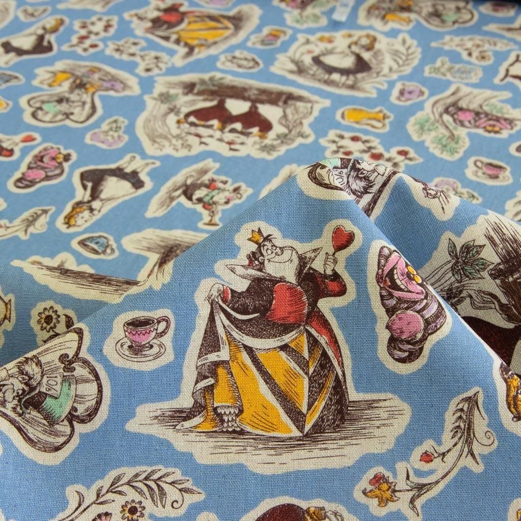 【ハギレ】【長さ  80 cm】 Alice in Wonderland|ふしぎの国のアリス|コットンリネンキャンバス   2<img class='new_mark_img2' src='https://img.shop-pro.jp/img/new/icons20.gif' style='border:none;display:inline;margin:0px;padding:0px;width:auto;' />