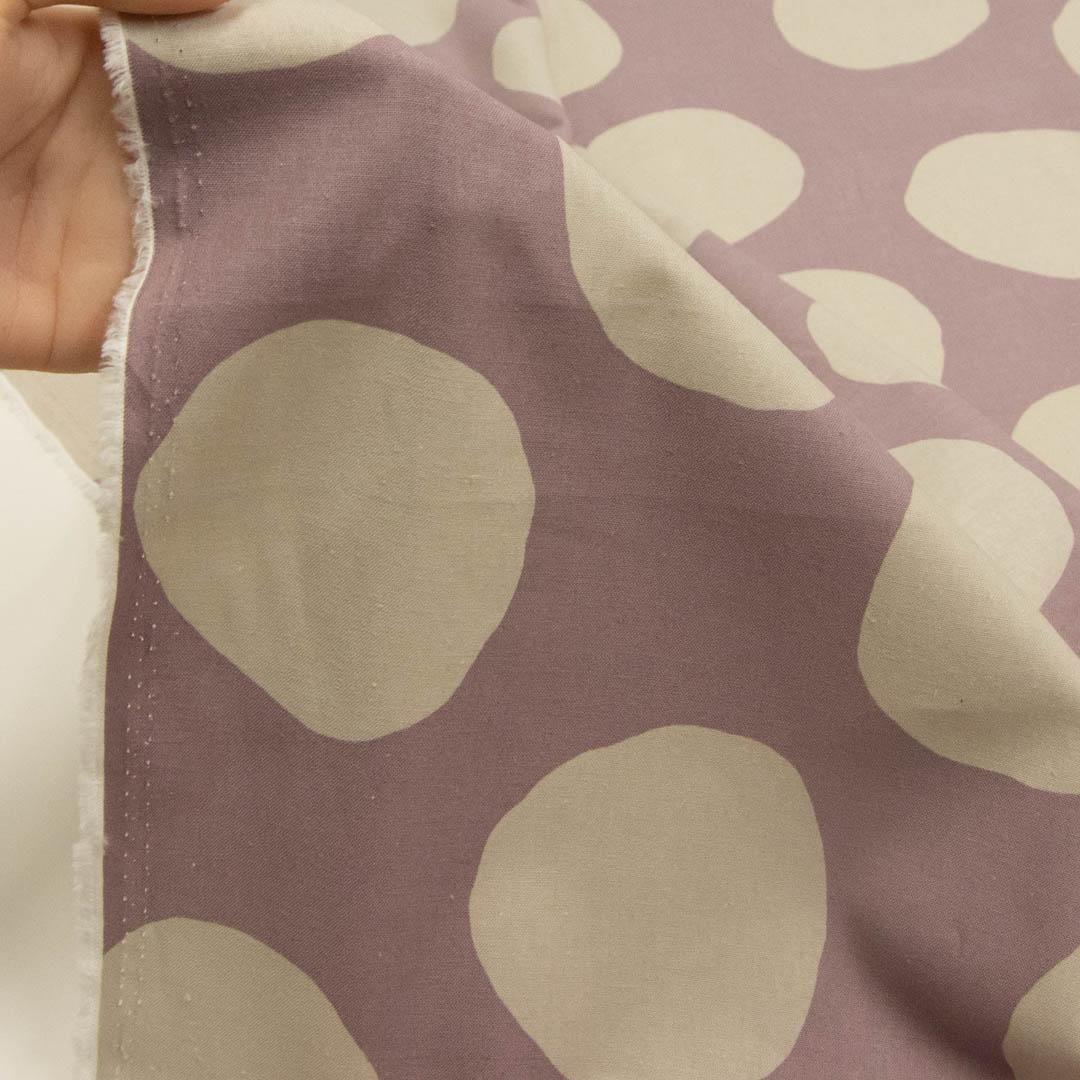 コットンリネンビッグドット|Cotton Linen Big Dot|25238-1 グレイッシュピンク エクリュ
