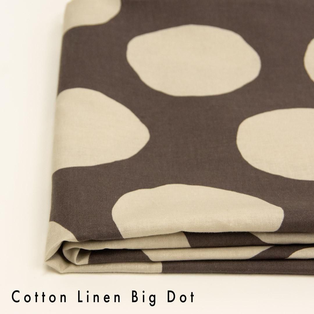 コットンリネンビッグドット|Cotton Linen Big Dot|25238-3 ダークブラウン エクリュ