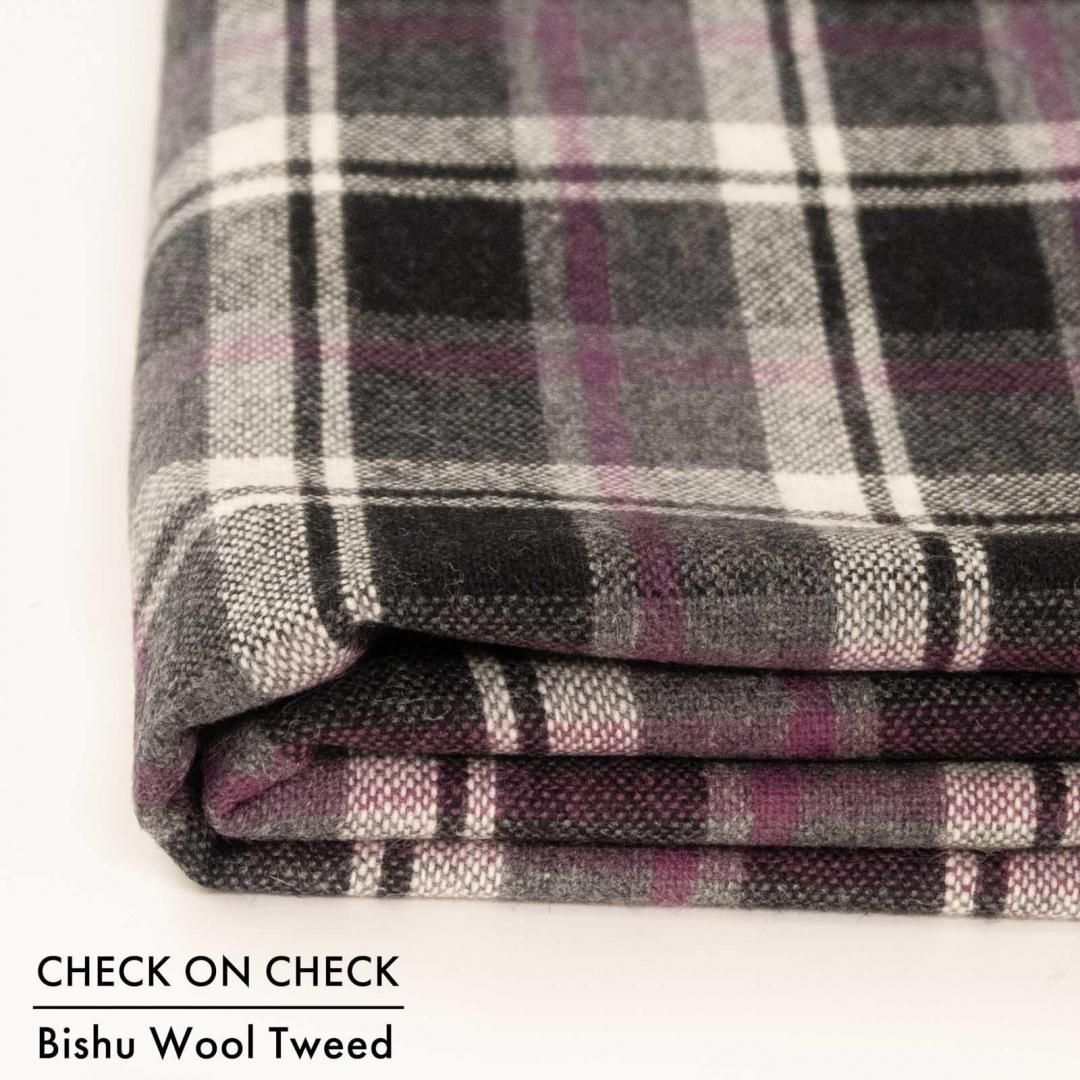 �����ǿ��ä�������ĥ����ɥ����å���CHECK ON CHECK – Bishu Wool Tweed��25276-2 ���졼�ѡ��ץ�