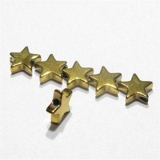 ヘマタイト スター星（★）ゴールド 6X2mm 【1個】《身代わりの石》