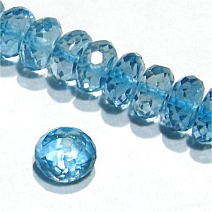 《宝石質》ロンドンブルートパーズ （AAA） ボタンカット5〜6X2.5〜3mm【1個】