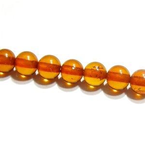 柚！虎琥珀ビーズ　希少品 柚子琥珀12個入 / ことよりモール