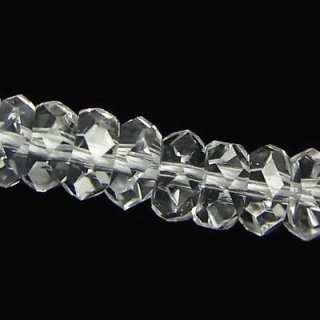 《宝石質》天然水晶（AAA）20面ボタンカット 6X3mm シャンデリア仕様 【10個】