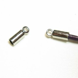 革紐・丸線用エンド金具（かつら）内径1.5mm シルバー 【2個】