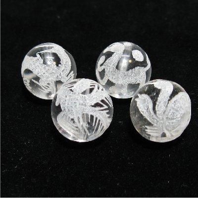 四神獣ビーズ】水晶素彫り 12mm4種セット｜咲耶開運堂