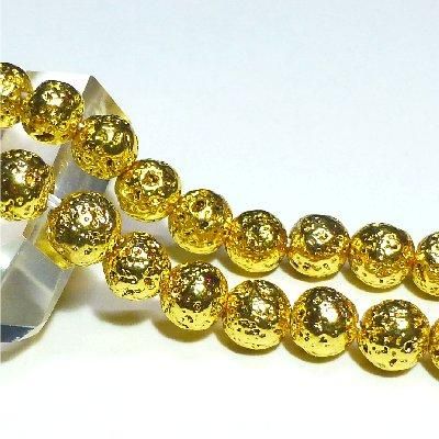 粒売り】溶岩ビーズ ゴールド6mm|咲耶開運堂 粒売り】溶岩ビーズ ゴールド6mm|咲耶開運堂