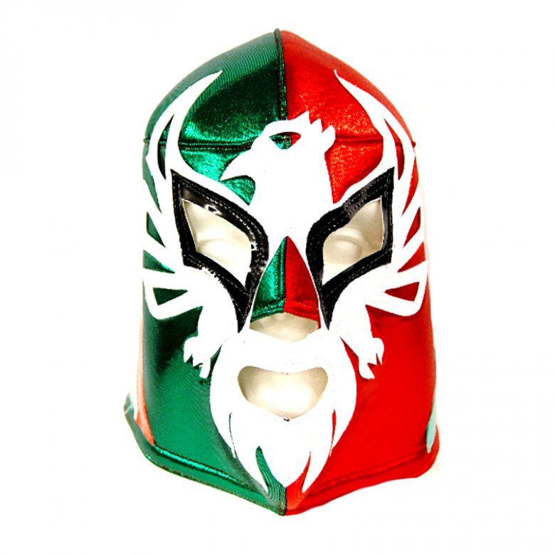 ルチャマスク プロレスマスク グリーン レッド メキシコ料理専門店 メキシコ料理ドットコム