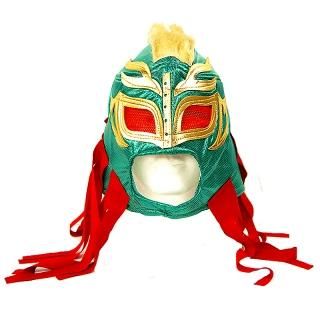 ルチャマスク（プロレスマスク）グリーン／ゴールドヘア