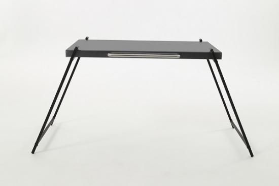 平板天板テーブル MID【マットブラック】 - シェルフコンテナ天