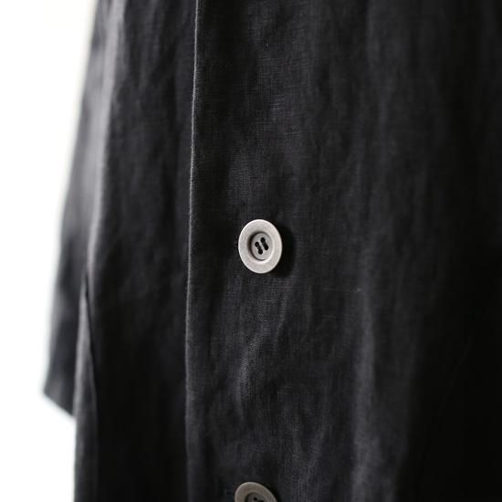 ブラックリネンコート Brushed Linen 冬に着るリネン アルスターコート サック