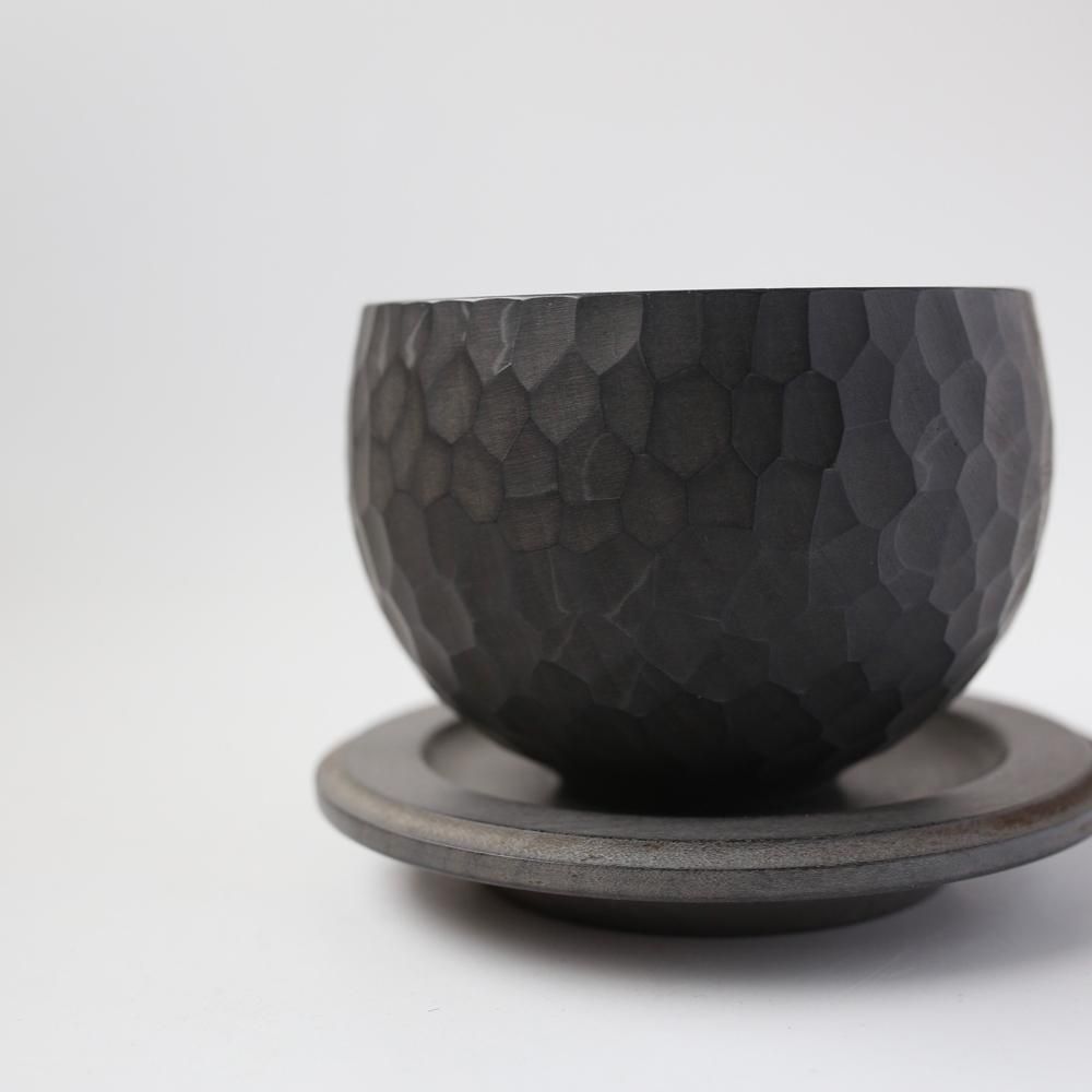 消費税無し 汁椀 吉田欣司 未使用 ペア カップ 日本製 箕面 作家 木工 器 黒漆 お椀・ボウル・鉢