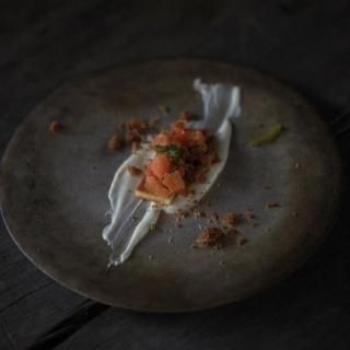 新品　未使用　石川隆Flower rim Plate 貫入 フラワーリムプレート 新品 未使用 石川隆児Flower rim 貫入 フラワーリムプレート