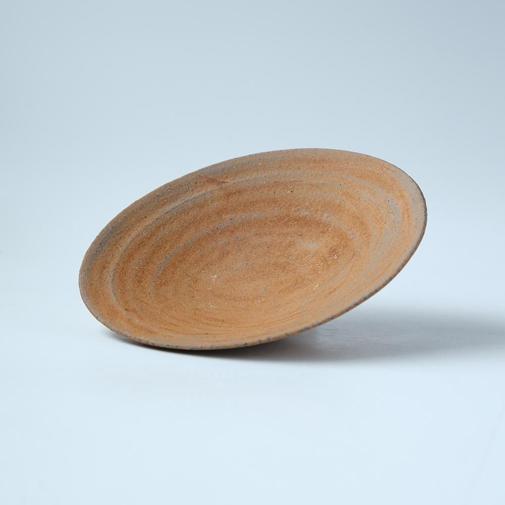 二階堂 明弘 _ 焼締め リム皿・中（赤） - NODE