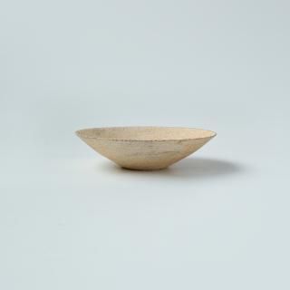 【未使用】二階堂明弘さん 陶器ボウルと陶板 ホワイト系＆ブラウン の２色セット 3a3da4ba57173016b002b08a290c7d