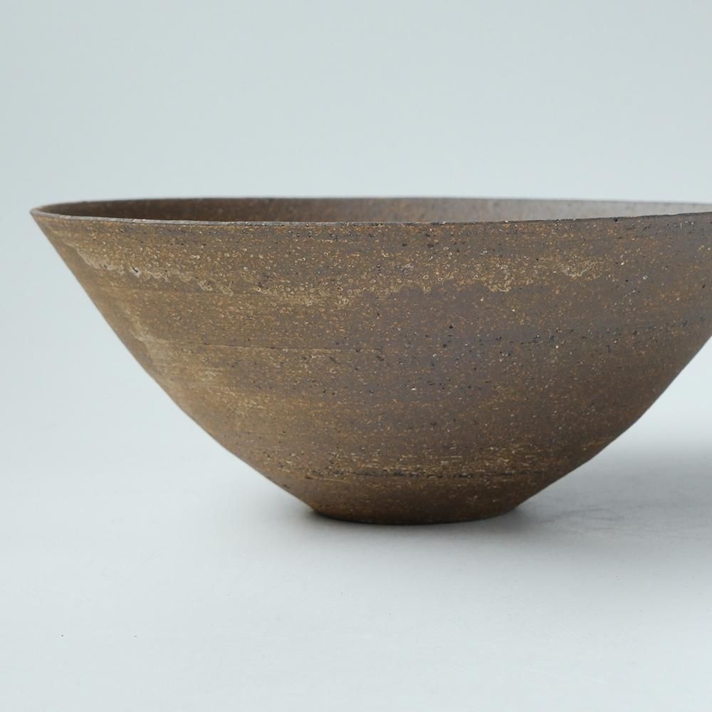 【未使用】二階堂明弘さん 陶器ボウルと陶板 ホワイト系＆ブラウン の２色セット 未使用】二階堂明弘さん 陶器ボウルと陶板 ホワイト系＆ブラウン の2色