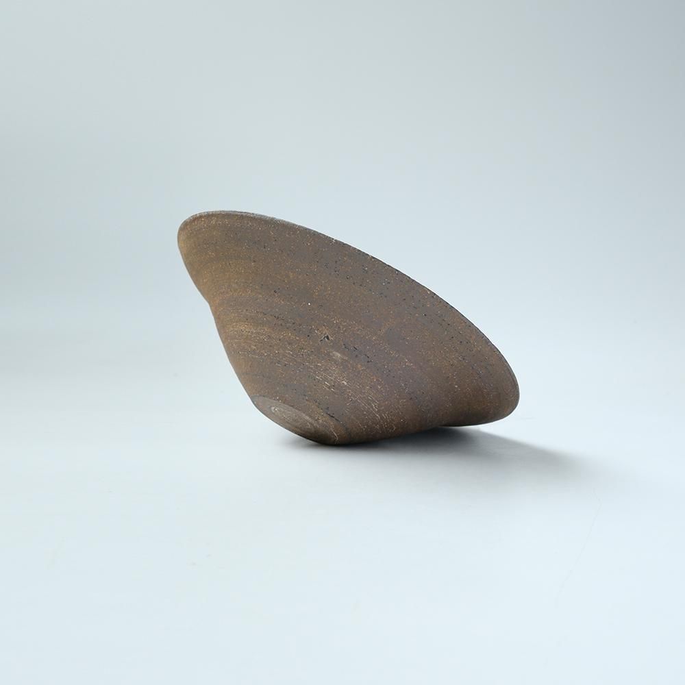 二階堂明弘　焼き締め　リム鉢 二階堂 明弘 _ 焼締め リム鉢（茶） - NODE