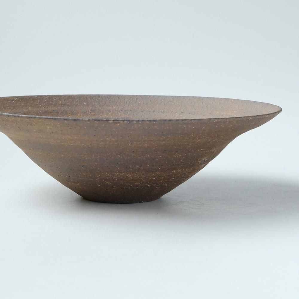 二階堂明弘　焼き締め　リム鉢 二階堂 明弘 _ 焼締め リム鉢（茶） - NODE
