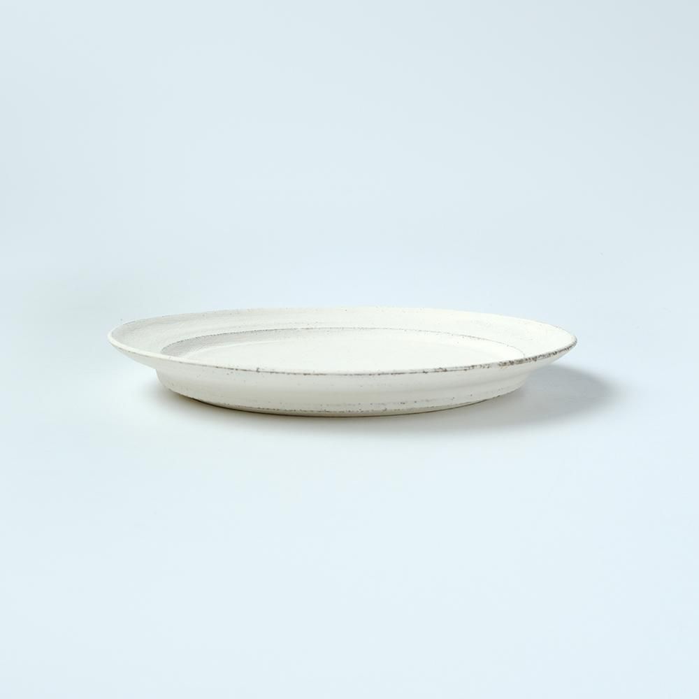 二階堂 明弘 _ 焼締め リムプレート（白） - NODE