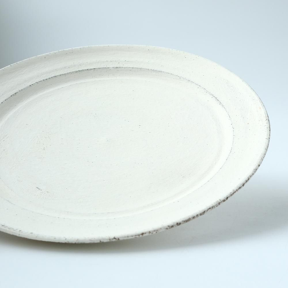 二階堂 明弘 _ 焼締め リムプレート（白） - NODE