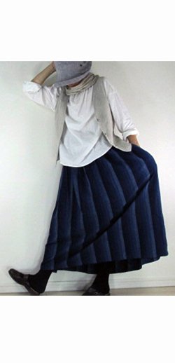 商品/備後絣藍染めかつお縞スカート/SK-0104 - 洋服の型紙と生地販売店　”ｔｅｌｉｔｅａ”
