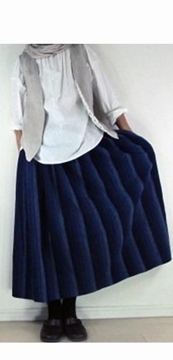商品/備後絣藍染めかつお縞スカート/SK-0104 - 洋服の型紙と生地 商品/備後絣藍染めかつお縞スカート/SK-0104 - 洋服の型紙と生地