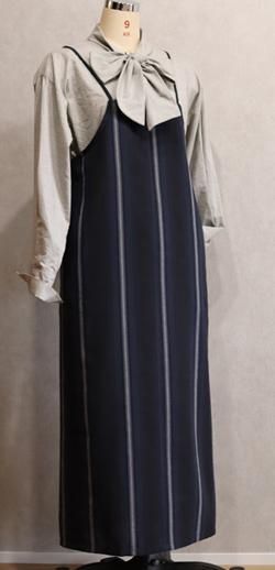 商品/裏地無/ジャンパースカート/日本布/久留米絣(OP-0913B-b