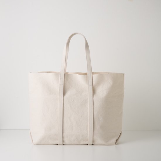 A054WASHED CANVAS 6POCKETS TOTE(M)WHITE - amiacalva