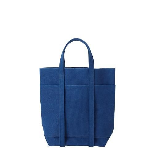 A127WASHED CANVAS 4POCKETS TOTE(TS)BLUE - amiacalva