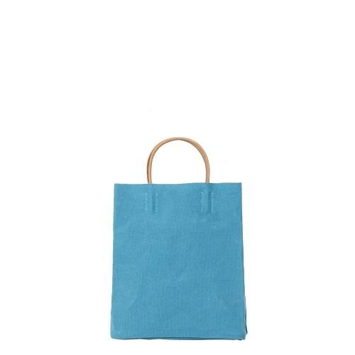 A169WASHED CANVAS PAPER BAG (TS)TURQUOISE amiacalva