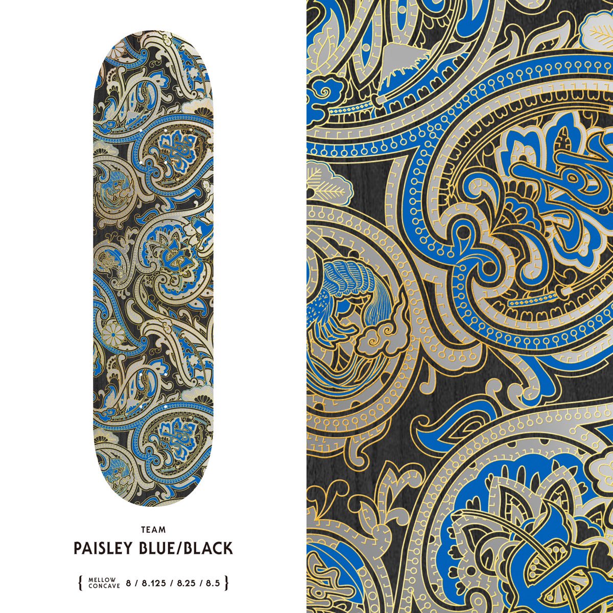 PAISLEY BLUE / BLACK - Evisen Skateboards ゑ