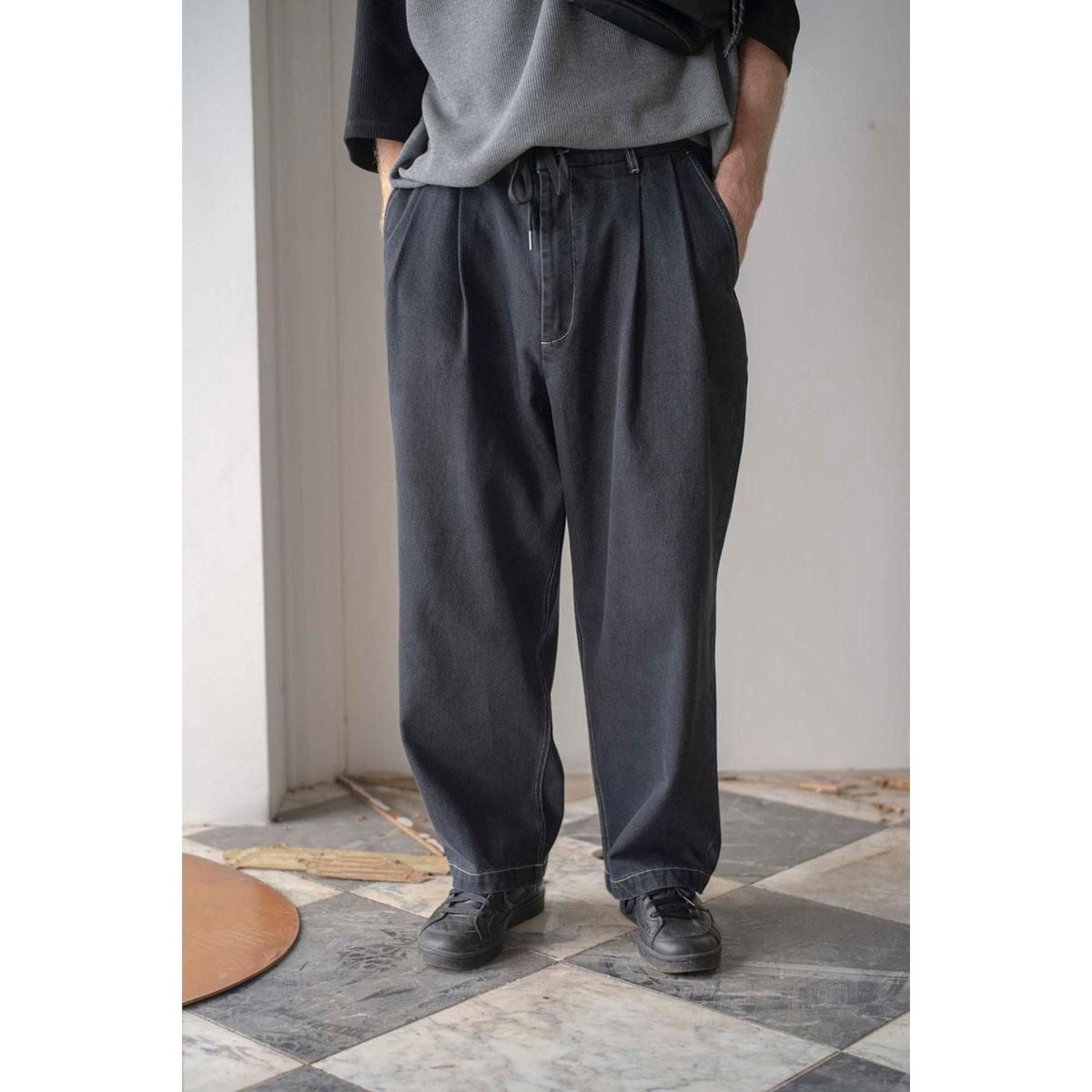 新品)EVISEN NIKOLA PANTS BLACK-