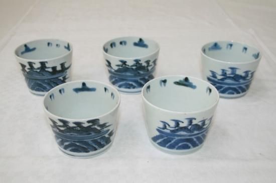 骨董品 ホーム＆キッチン 伊万里焼 蕎麦猪口 5客 アンティーク